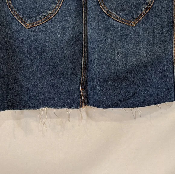 Vintage Giano High Rise 100% Cotton Cut Off Denim Skirt Size 6 - Picture 6 of 11